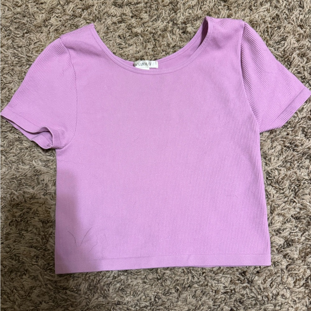 Lavender Ribbed Crop Top